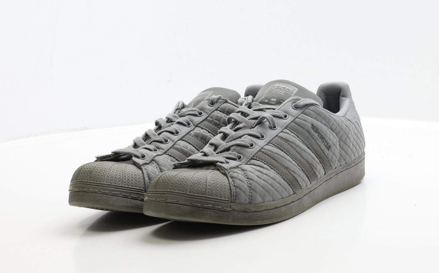 adidas Mens Grey Polyester Trainer UK 10 44 - Superstar