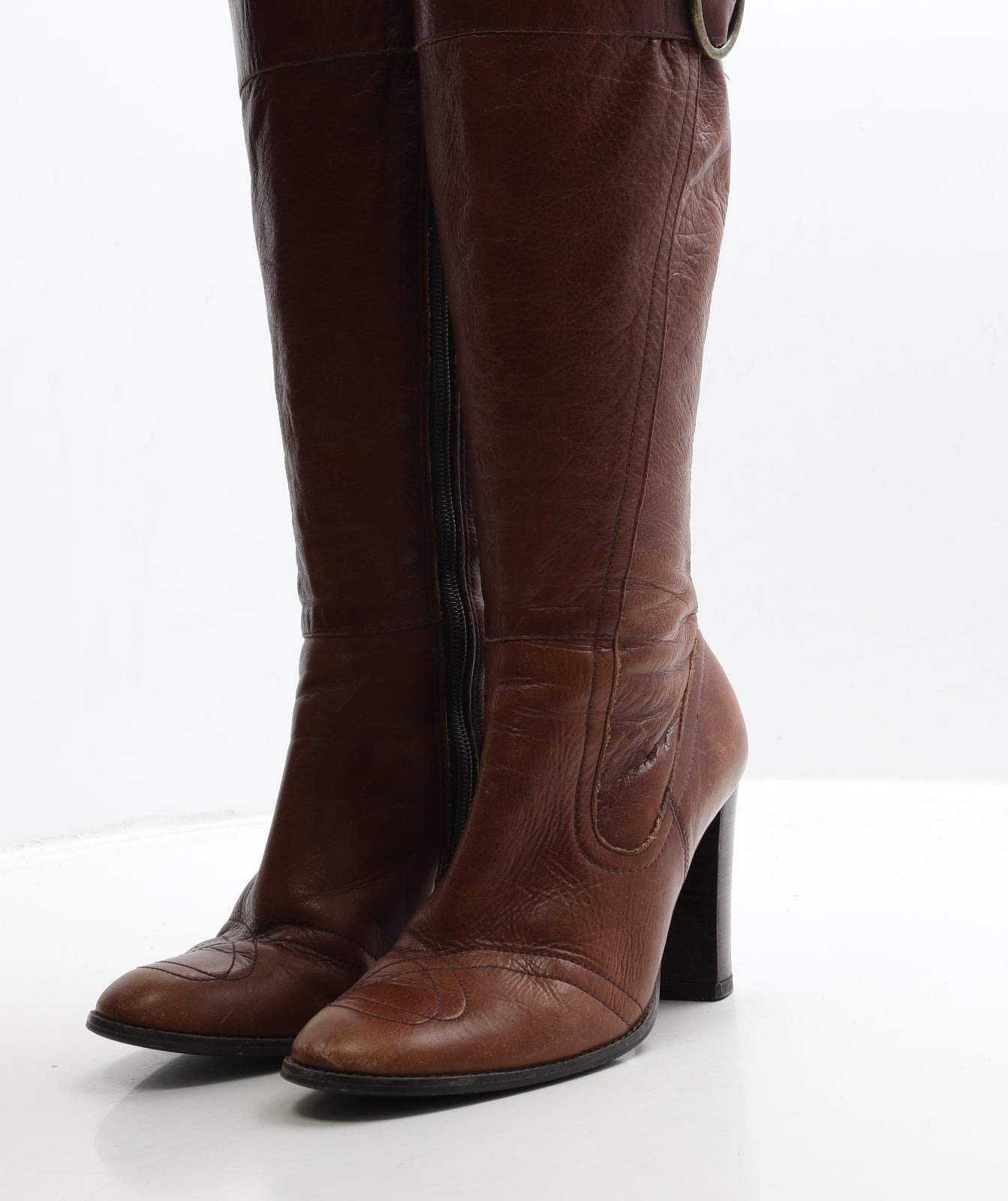 Faith Womens Brown Leather Bootie Boot UK 5 38