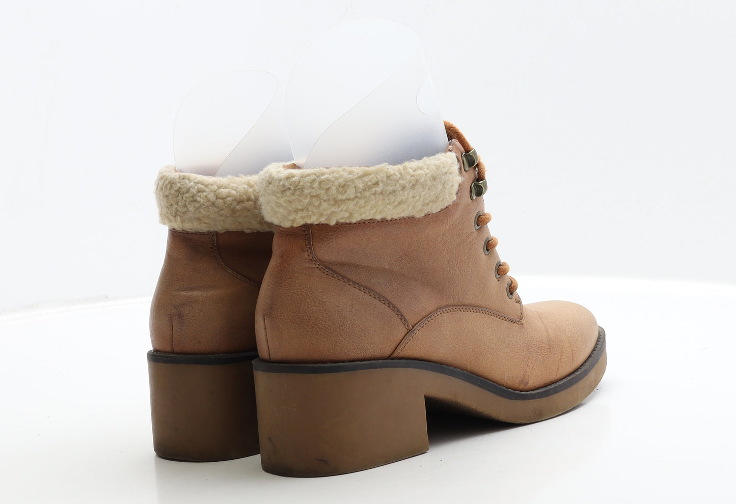 New Look Womens Brown Leather Biker Boot UK 6 39