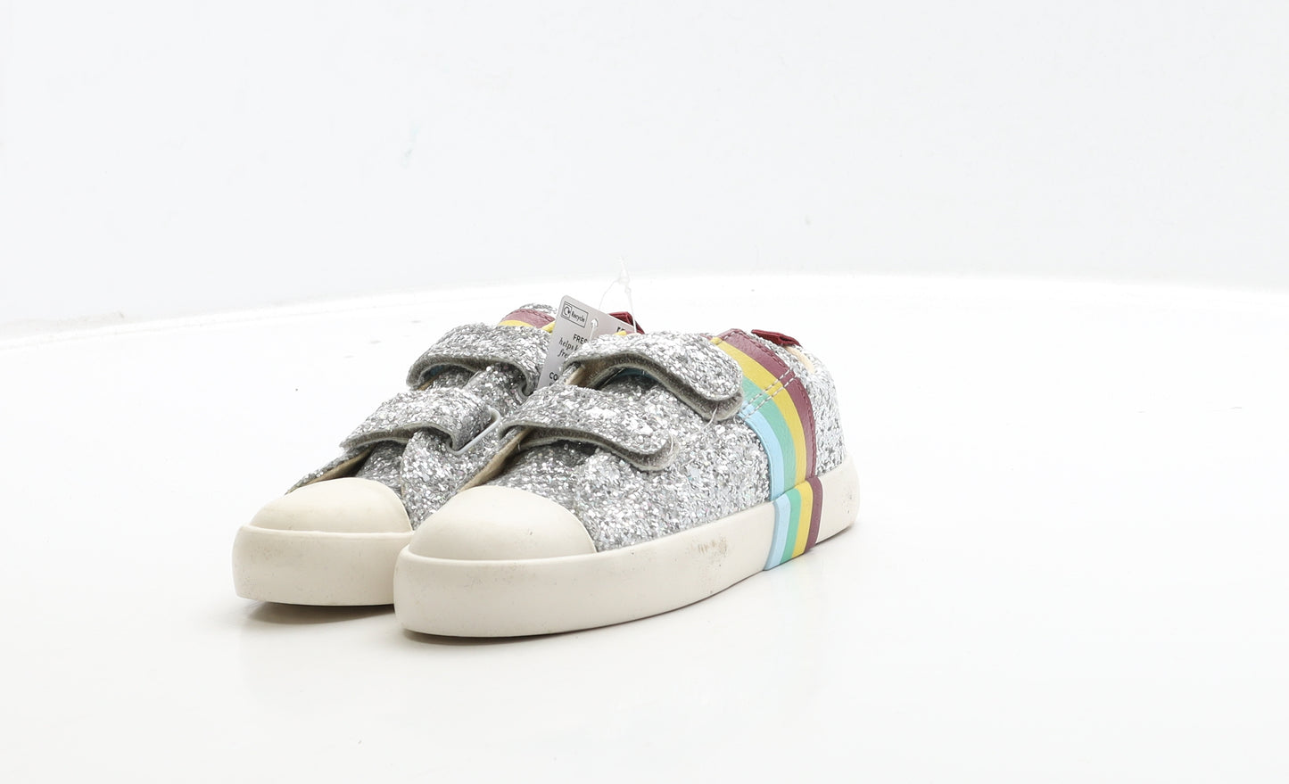 Marks and Spencer Girls Silver Polyester Trainer UK 7 24 - Rainbow