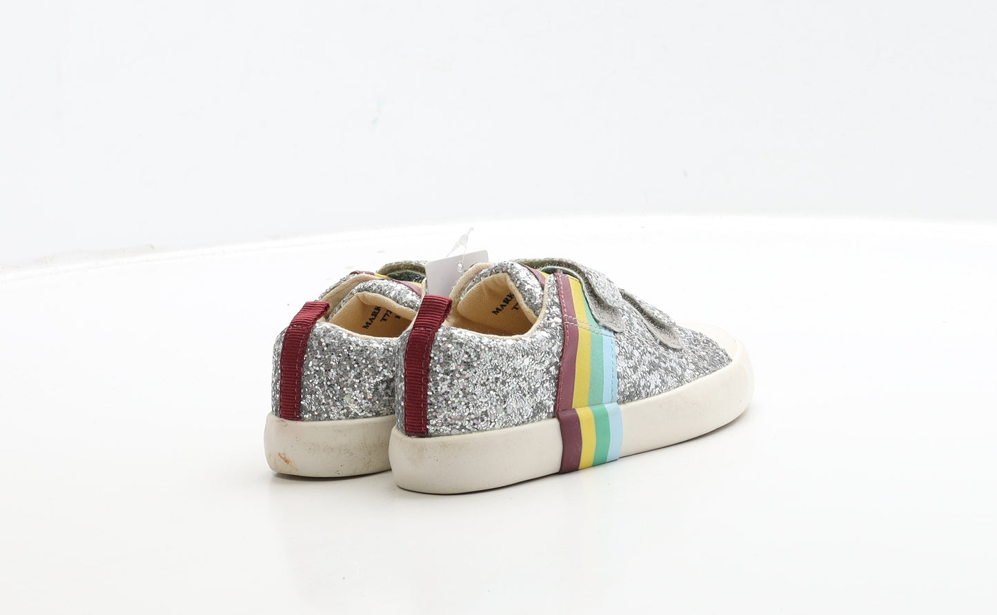 Marks and Spencer Girls Silver Polyester Trainer UK 7 24 - Rainbow