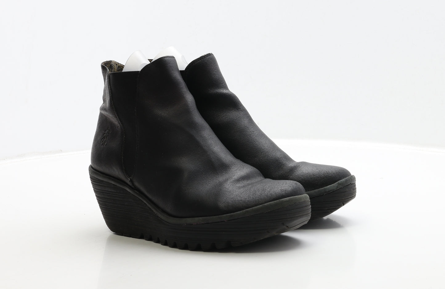 FLY London Womens Black Leather Bootie Boot UK 6 39