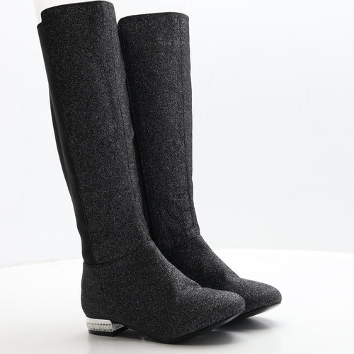 Miss KG Girls Black Polyester Bootie Boot UK 1 32.5