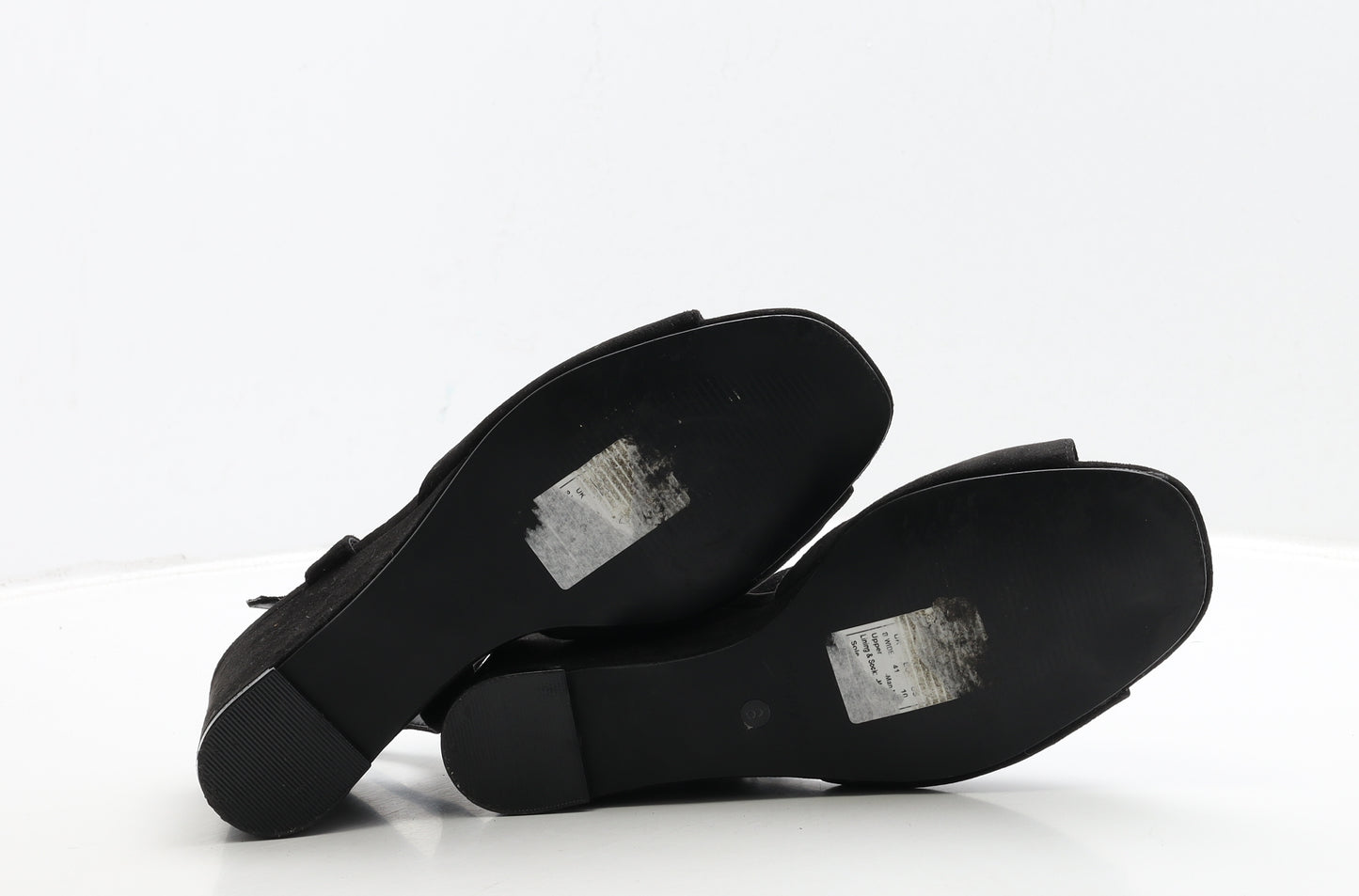 Simply Be Womens Black Suede Slingback Heel UK 8 41 - Wide Fit