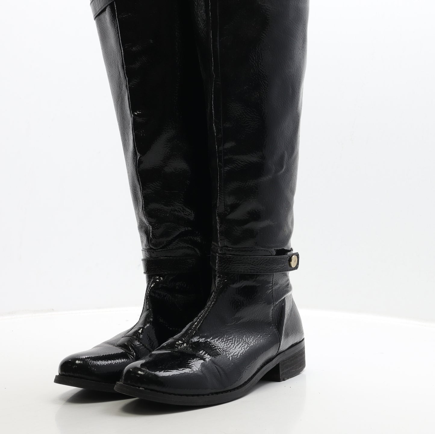 Miss KG Womens Black Patent Leather Bootie Boot UK 7 40
