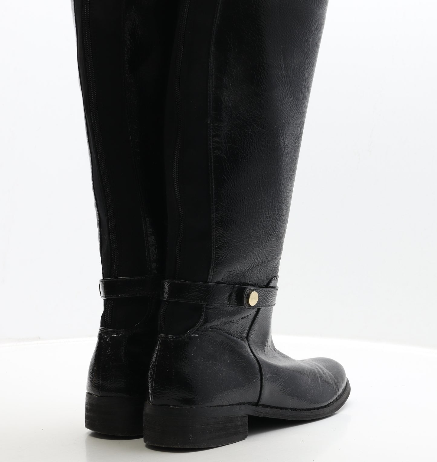 Miss KG Womens Black Patent Leather Bootie Boot UK 7 40