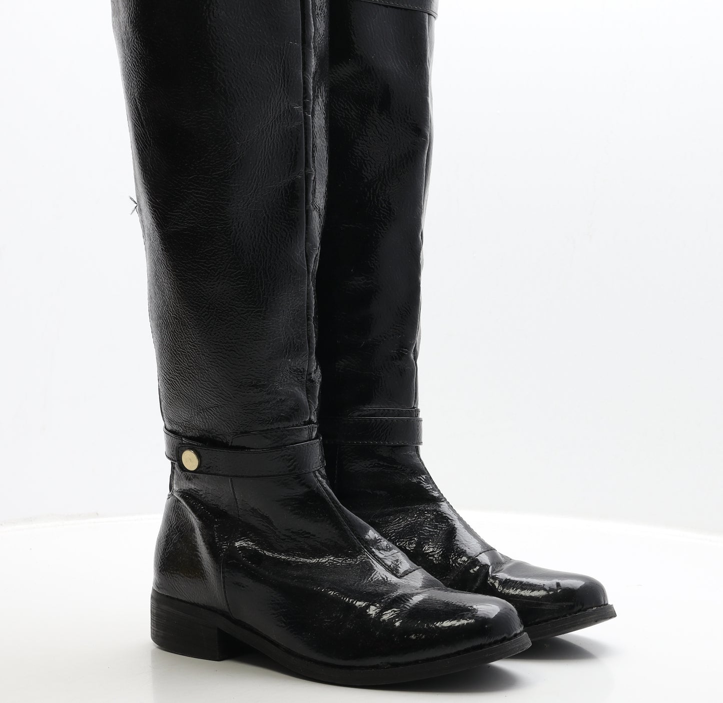 Miss KG Womens Black Patent Leather Bootie Boot UK 7 40