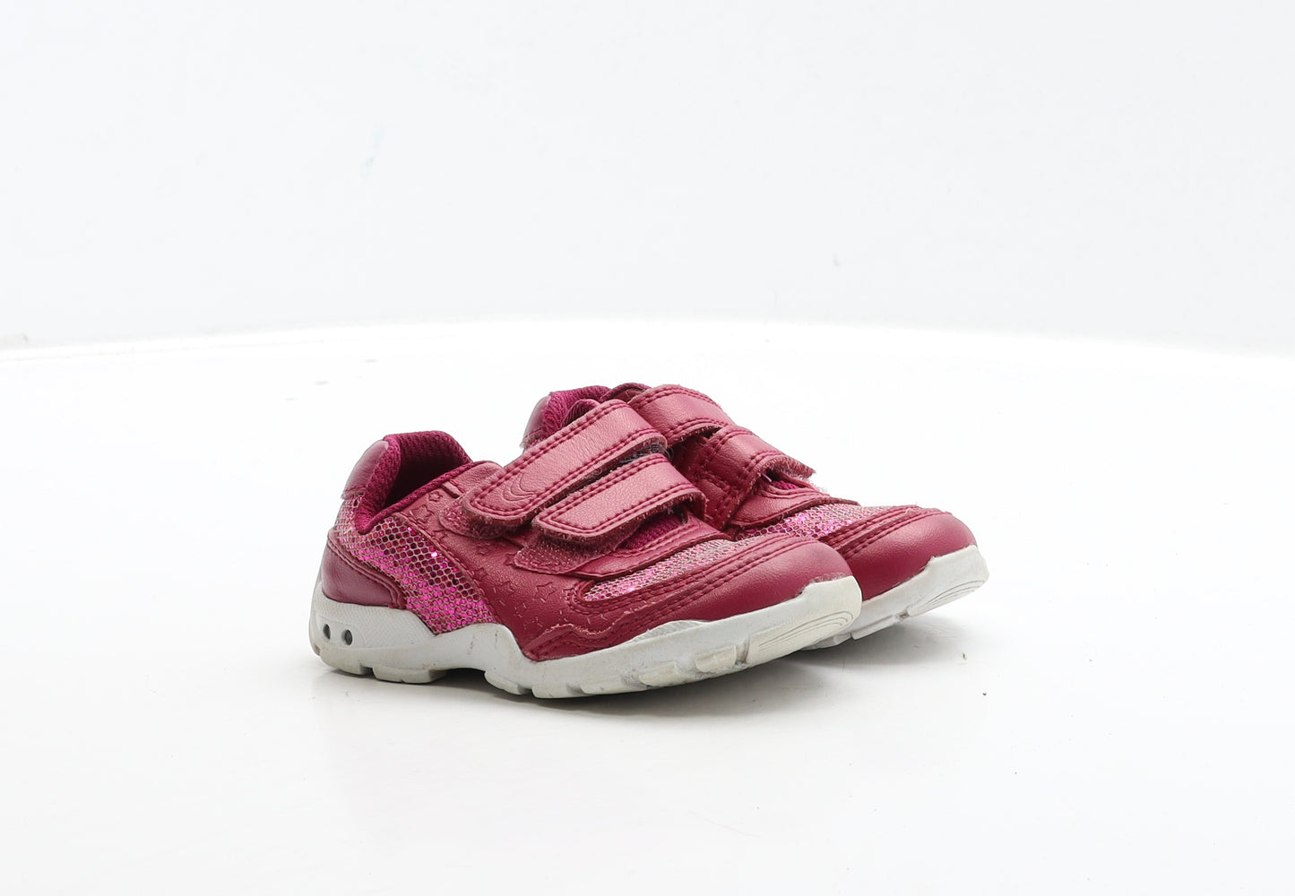 Clarks Girls Pink Polyester Trainer UK 5 - Light Up