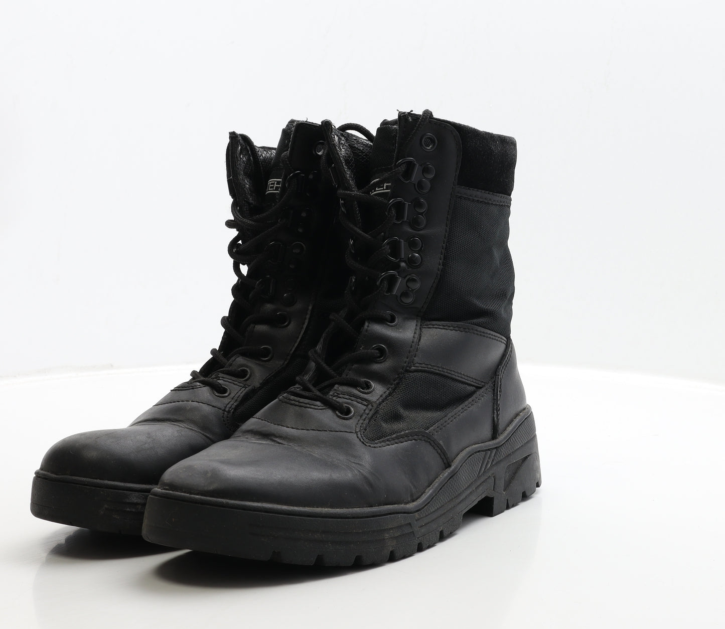 Nitehawk Mens Black Leather Biker Boot UK 9 43