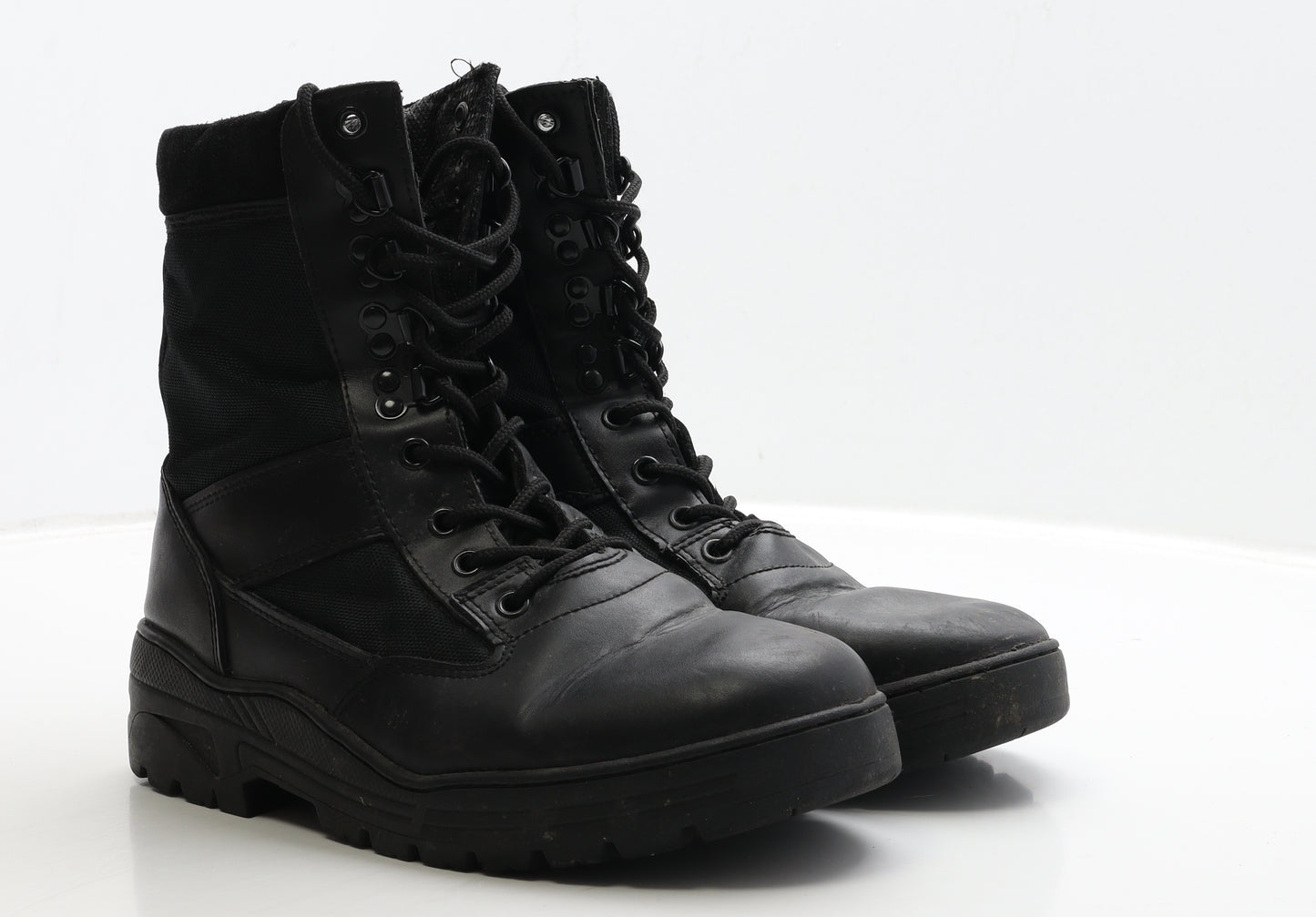 Nitehawk Mens Black Leather Biker Boot UK 9 43