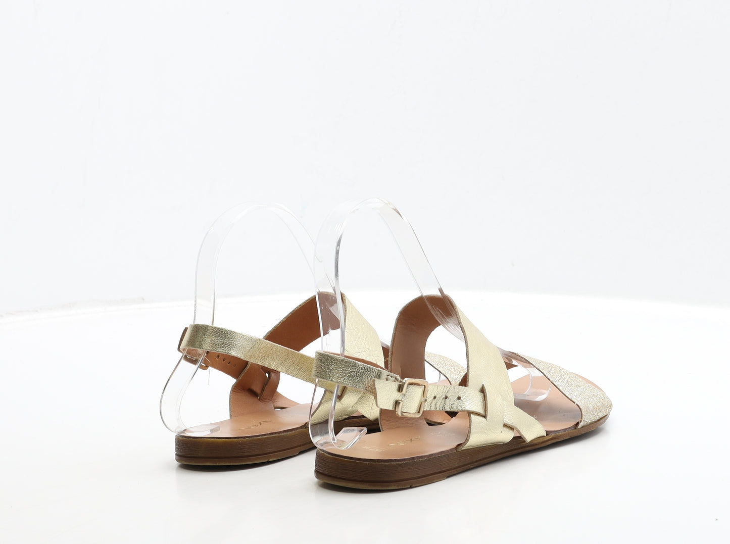 NEXT Womens Gold Leather Slingback Sandal UK 3.5 36