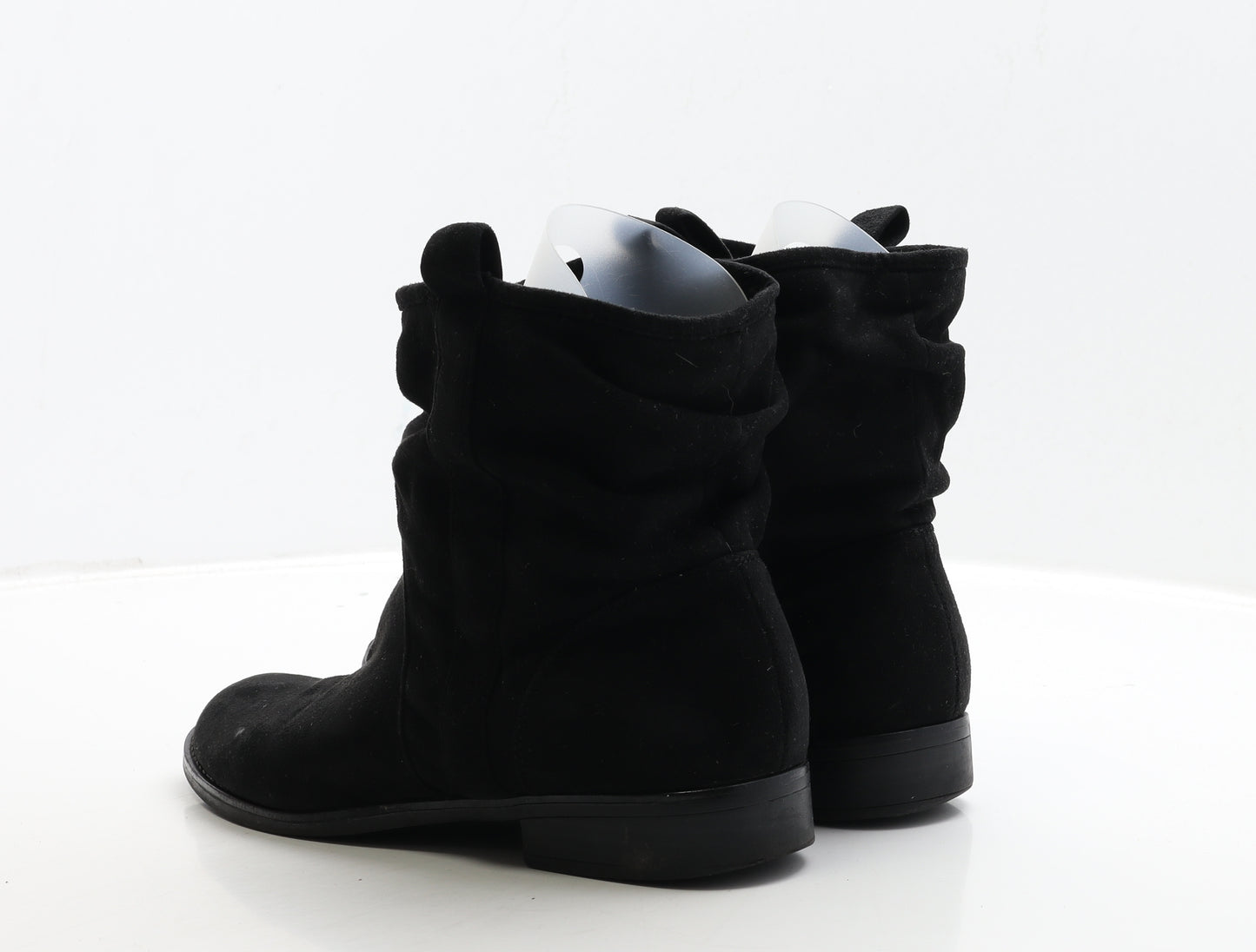 F&F Womens Black Suede Bootie Boot UK 7 41