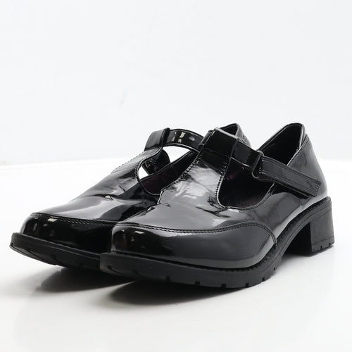 Miss Riot Girls Black PVC Mary Jane Heel UK 4 37
