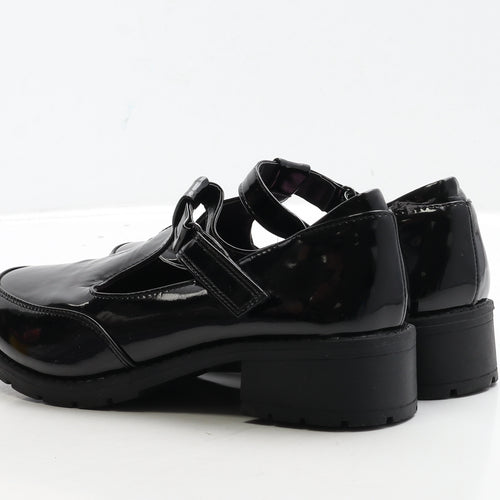 Miss Riot Girls Black PVC Mary Jane Heel UK 4 37