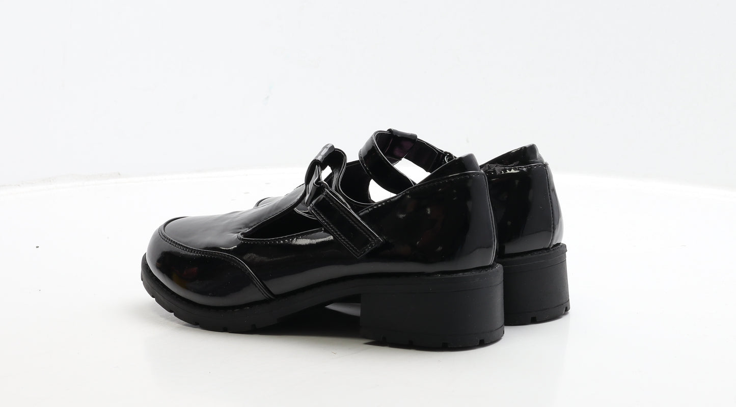 Miss Riot Girls Black PVC Mary Jane Heel UK 4 37