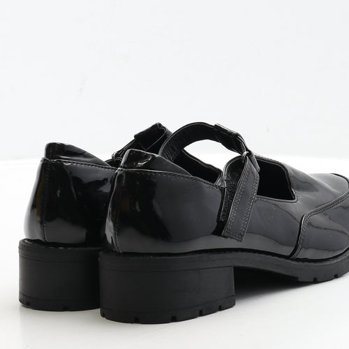 Miss Riot Girls Black PVC Mary Jane Heel UK 4 37
