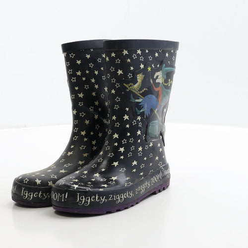 TU Girls Black Rubber Wellies Boot UK 11 - Room On the Broom