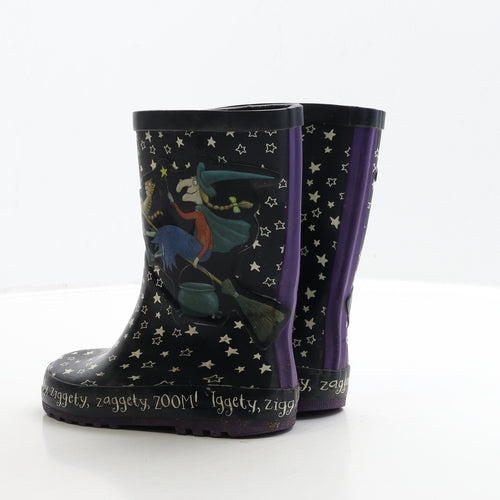 TU Girls Black Rubber Wellies Boot UK 11 - Room On the Broom