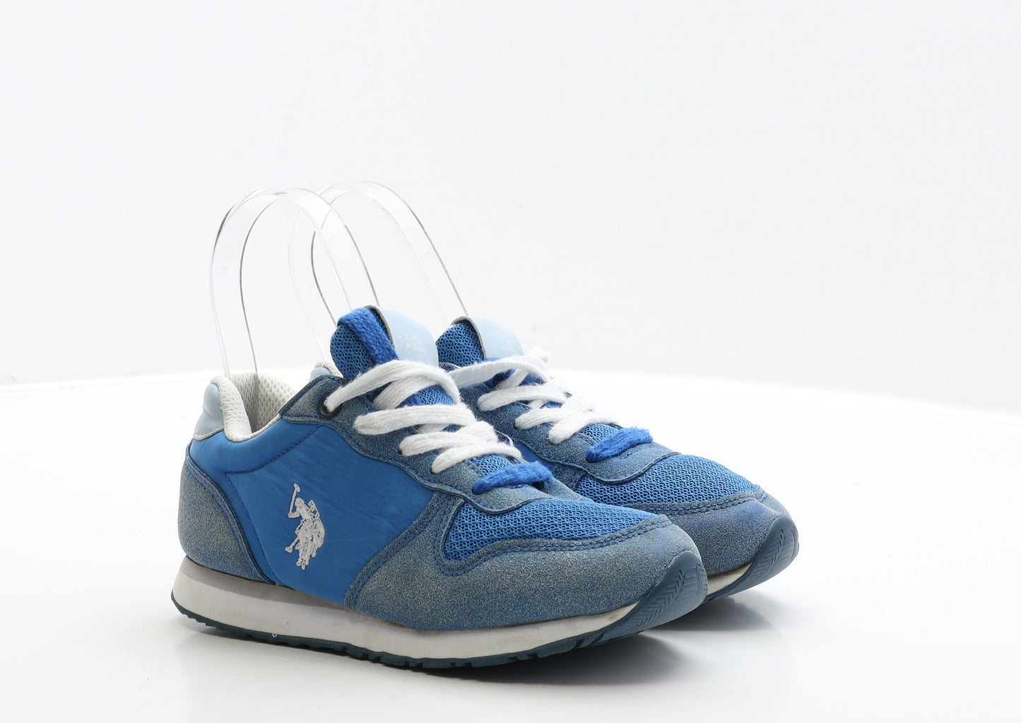 US Polo Assn. Boys Blue Suede Trainer UK 13.5 32