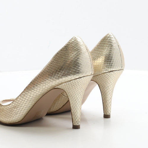 Kurt Geiger Womens Gold Leather Court Heel UK 6 39
