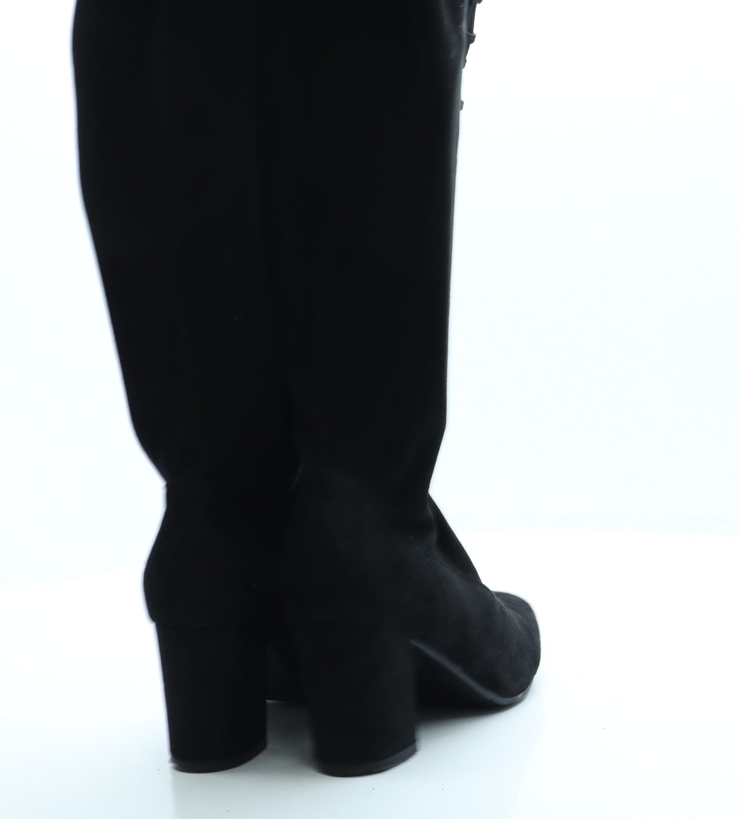 Glossy Womens Black Suede Sock Boot UK 6 39