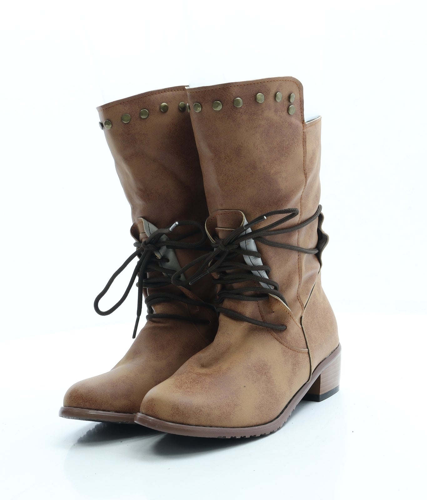 Preworn Womens Brown Leather Bootie Boot UK 6 39