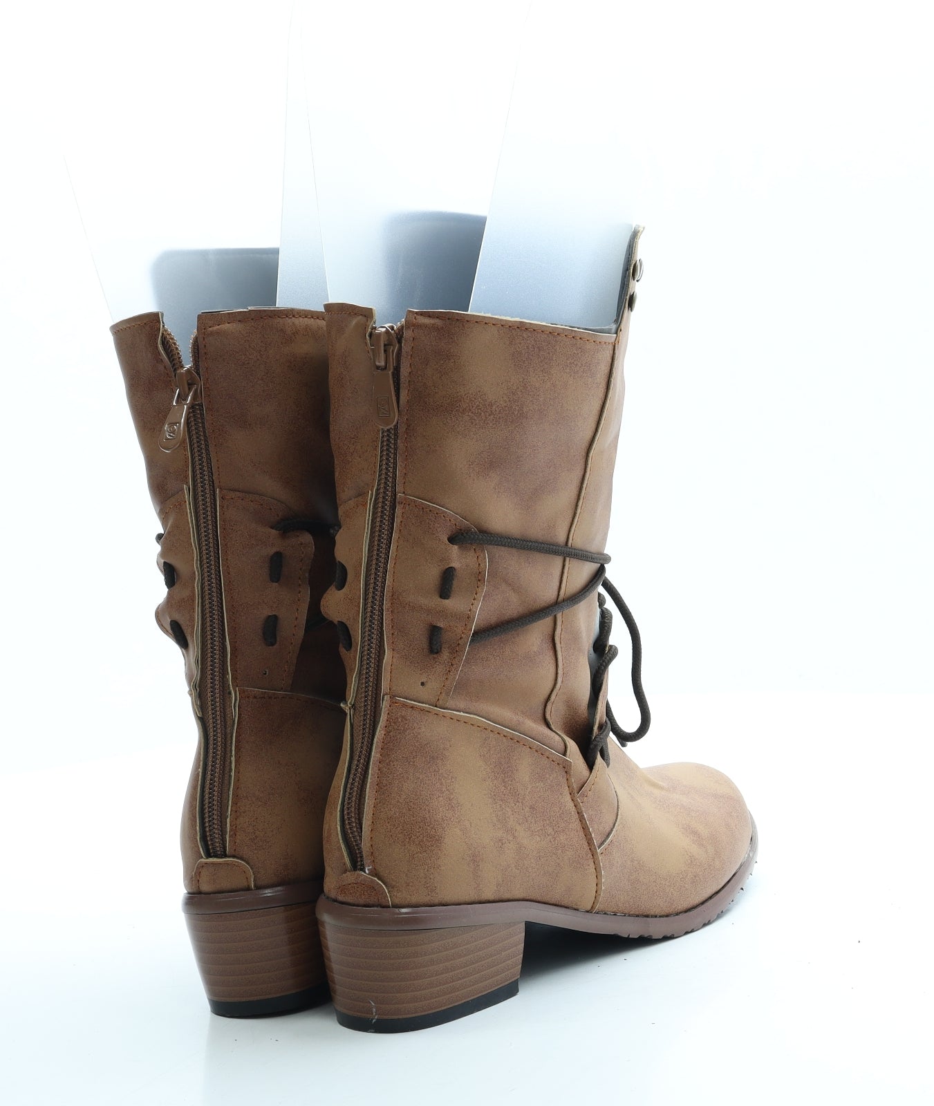 Preworn Womens Brown Leather Bootie Boot UK 6 39