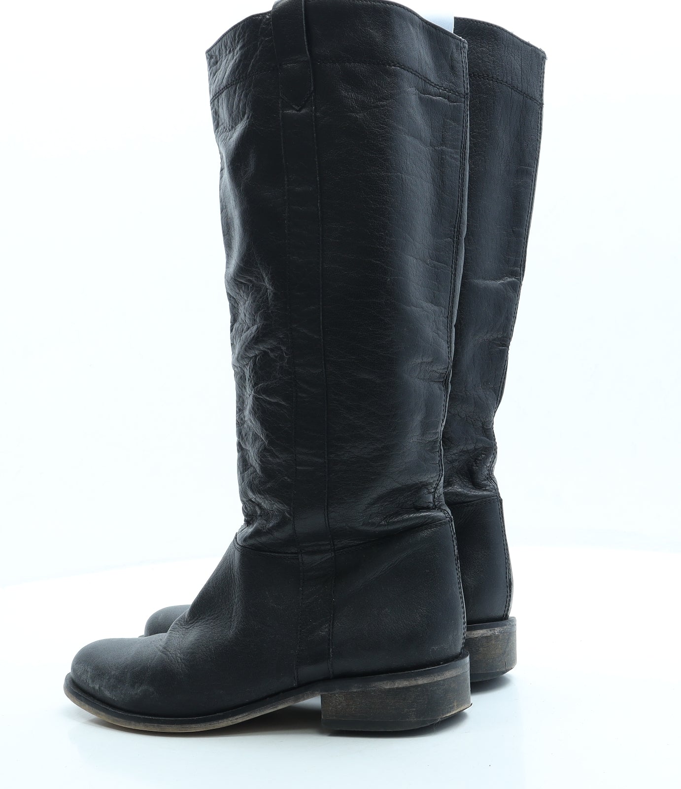 Faith Womens Black Leather Slip On Boot UK 4