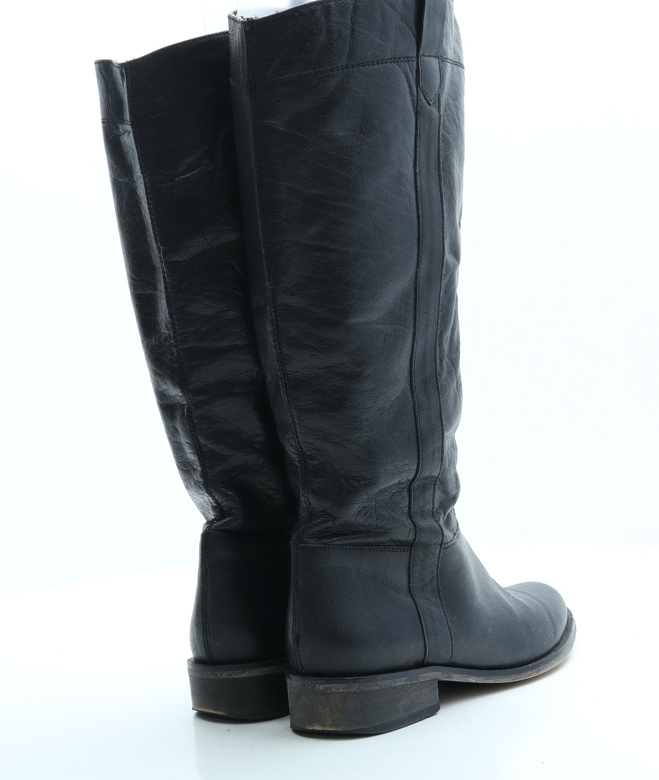 Faith Womens Black Leather Slip On Boot UK 4