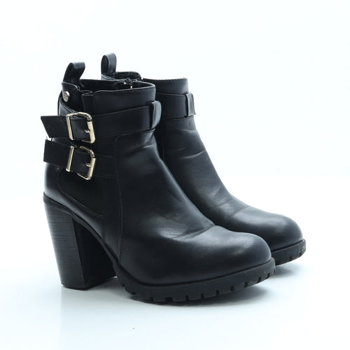 Xti Womens Black Leather Bootie Boot UK 5 38