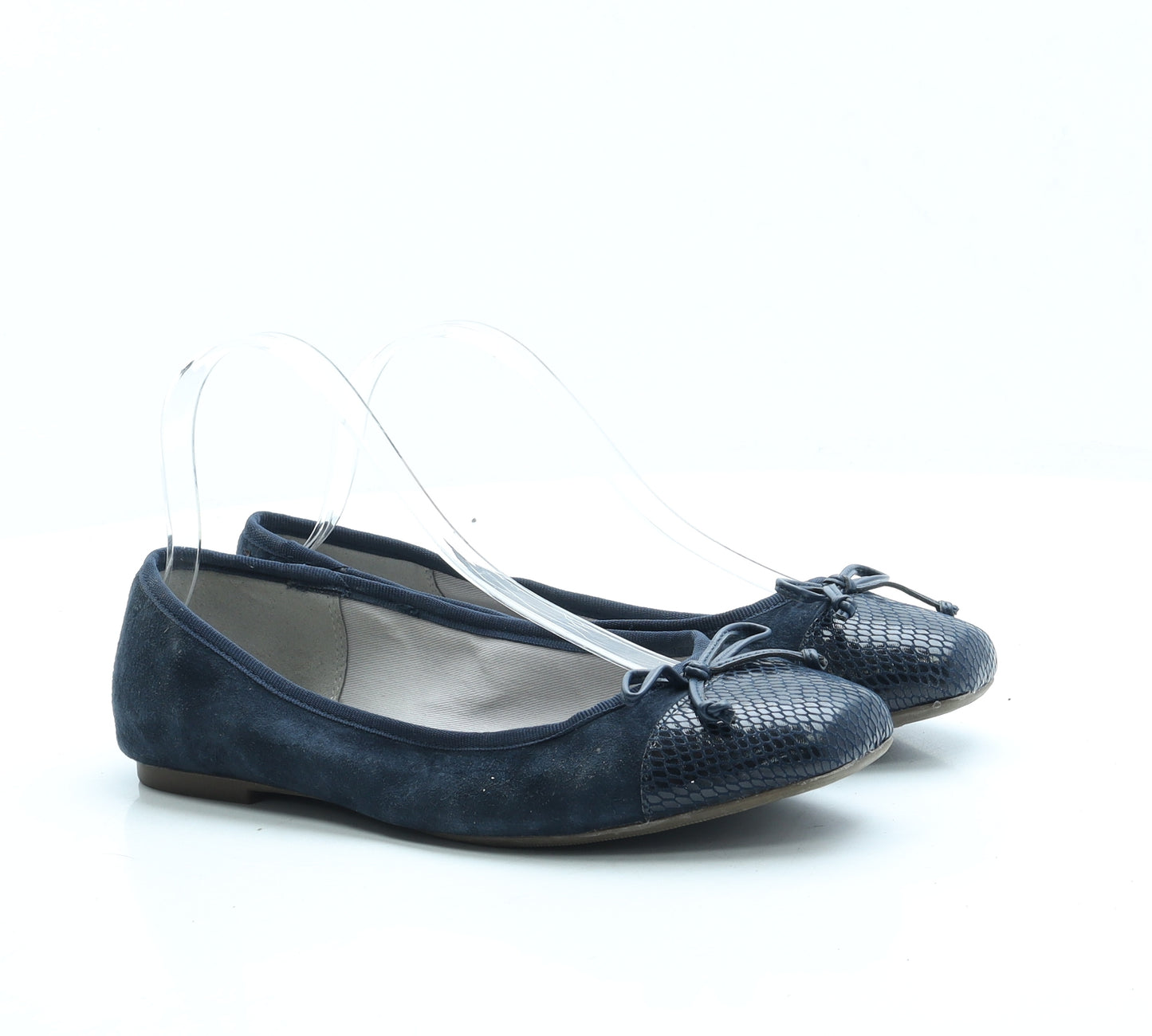 NEXT Womens Blue Leather Ballet Flat UK 6 39