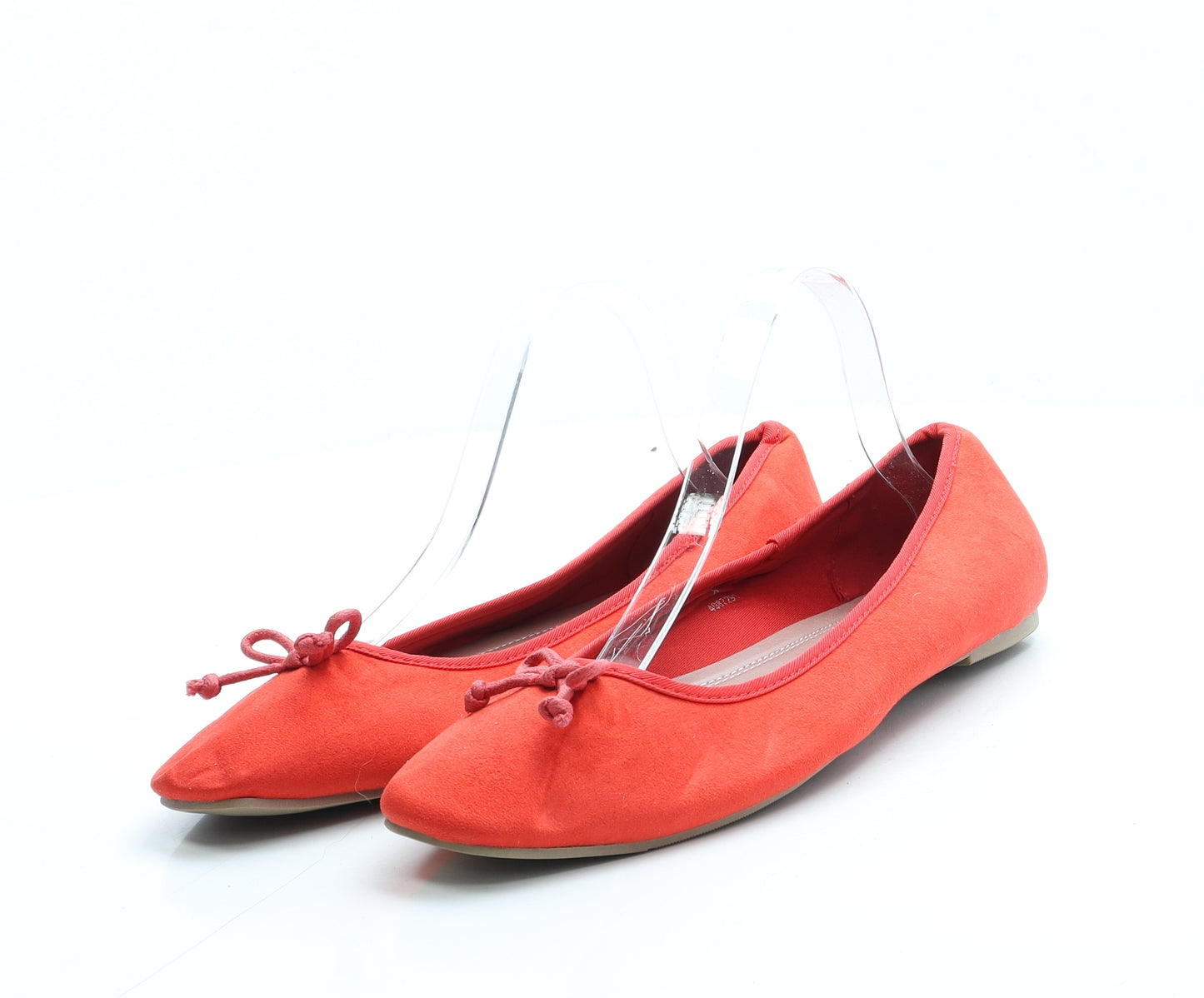 Marks and Spencer Womens Red Polyester Ballet Flat UK 8