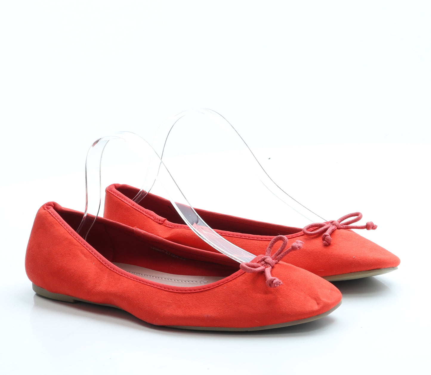 Marks and Spencer Womens Red Polyester Ballet Flat UK 8