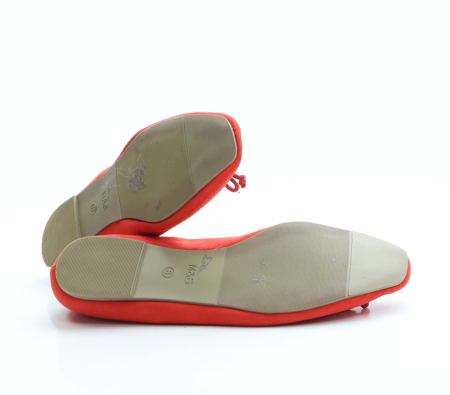Marks and Spencer Womens Red Polyester Ballet Flat UK 8