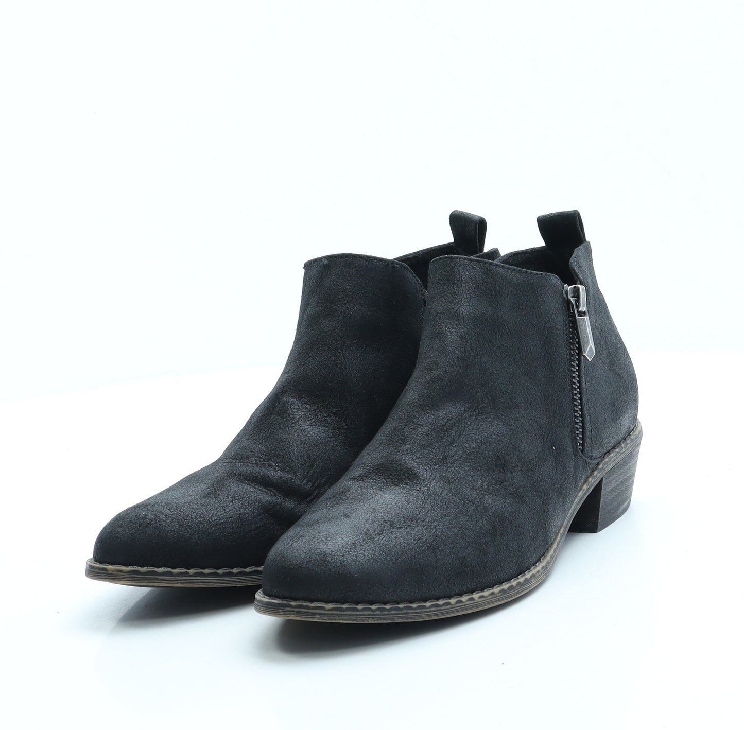 TU Womens Black Polyester Bootie Boot UK 6