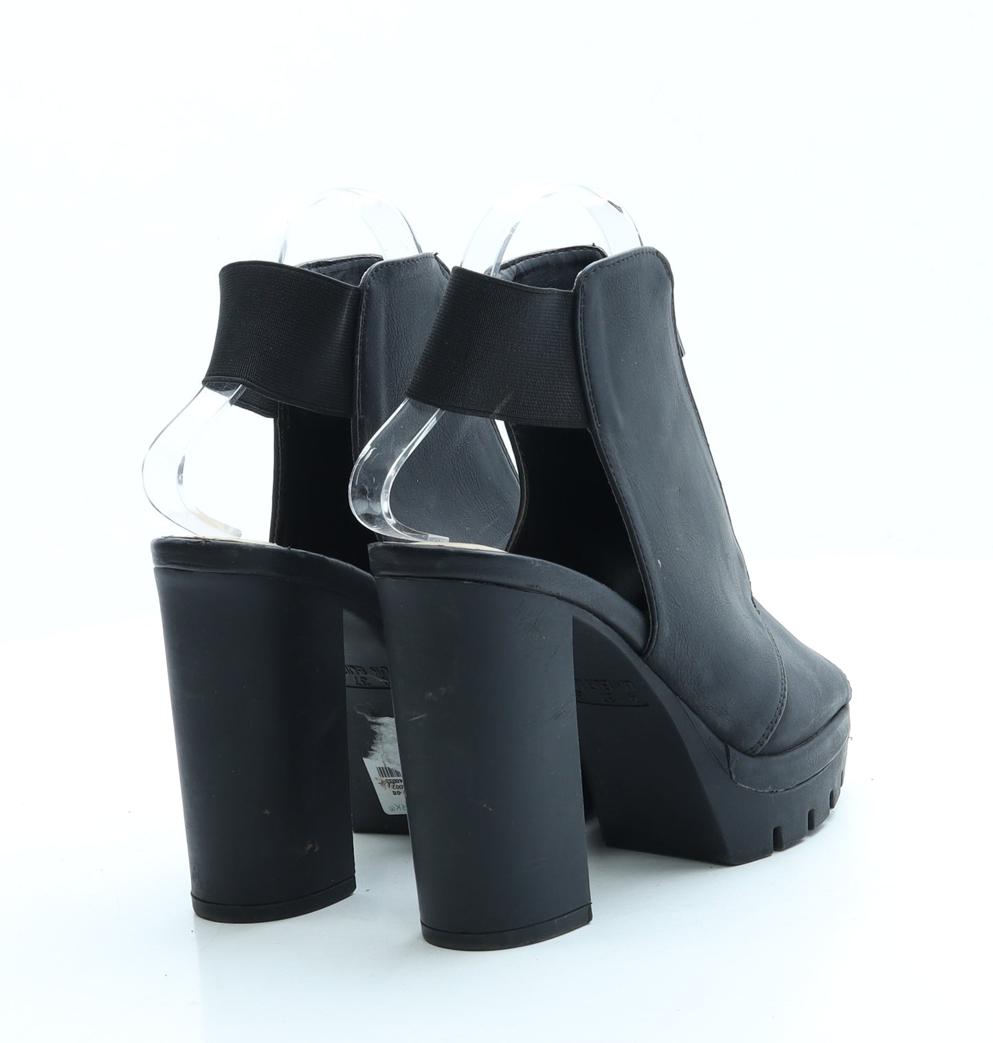 Primark Womens Black Leather Slingback Heel UK 4 37 US 6