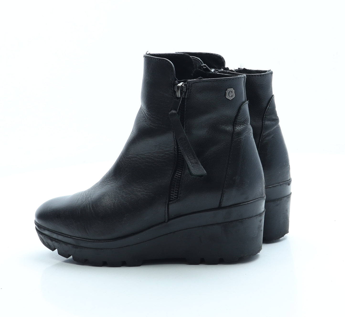Carmela Womens Black Leather Bootie Boot UK 4 37