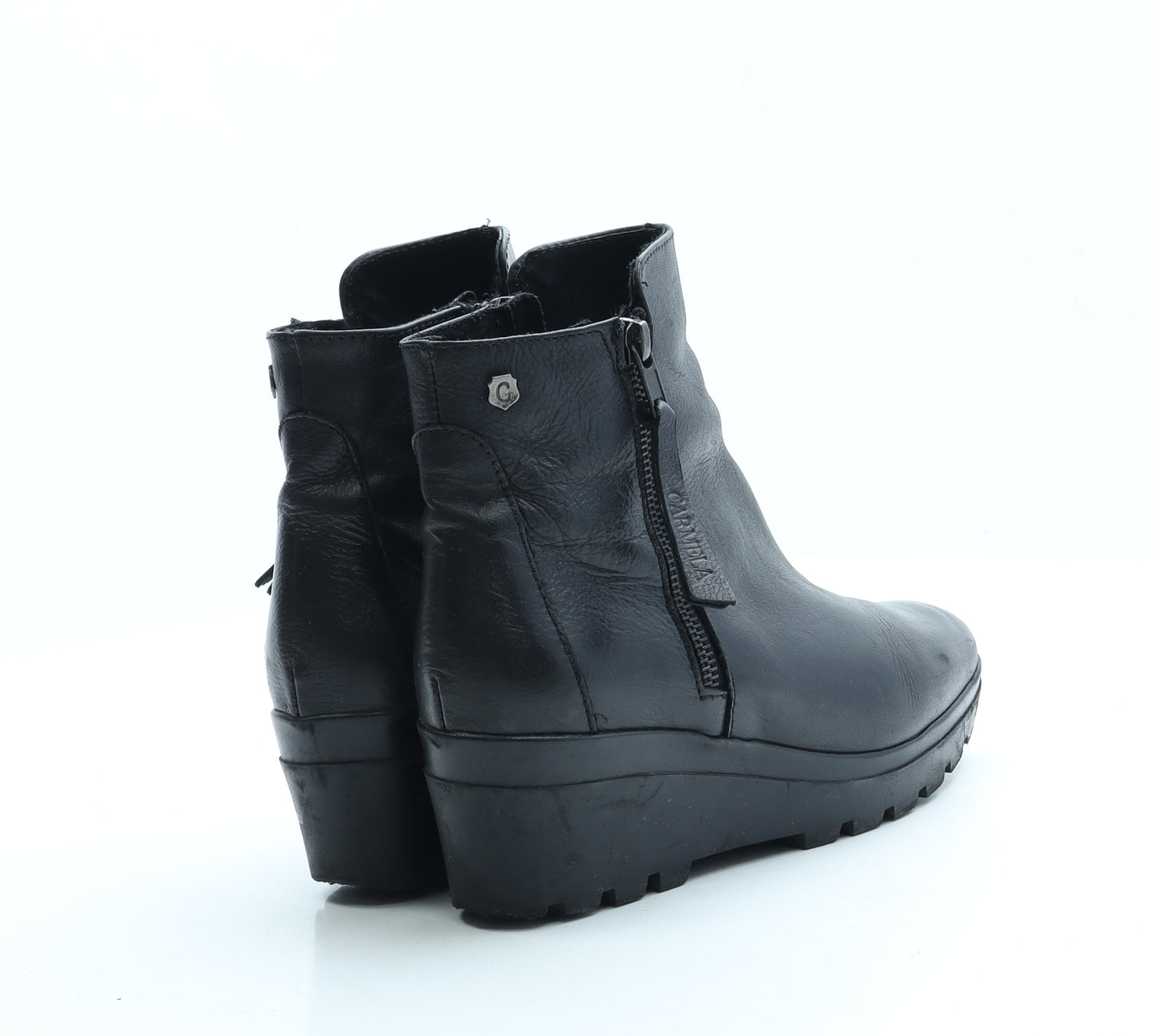Carmela Womens Black Leather Bootie Boot UK 4 37