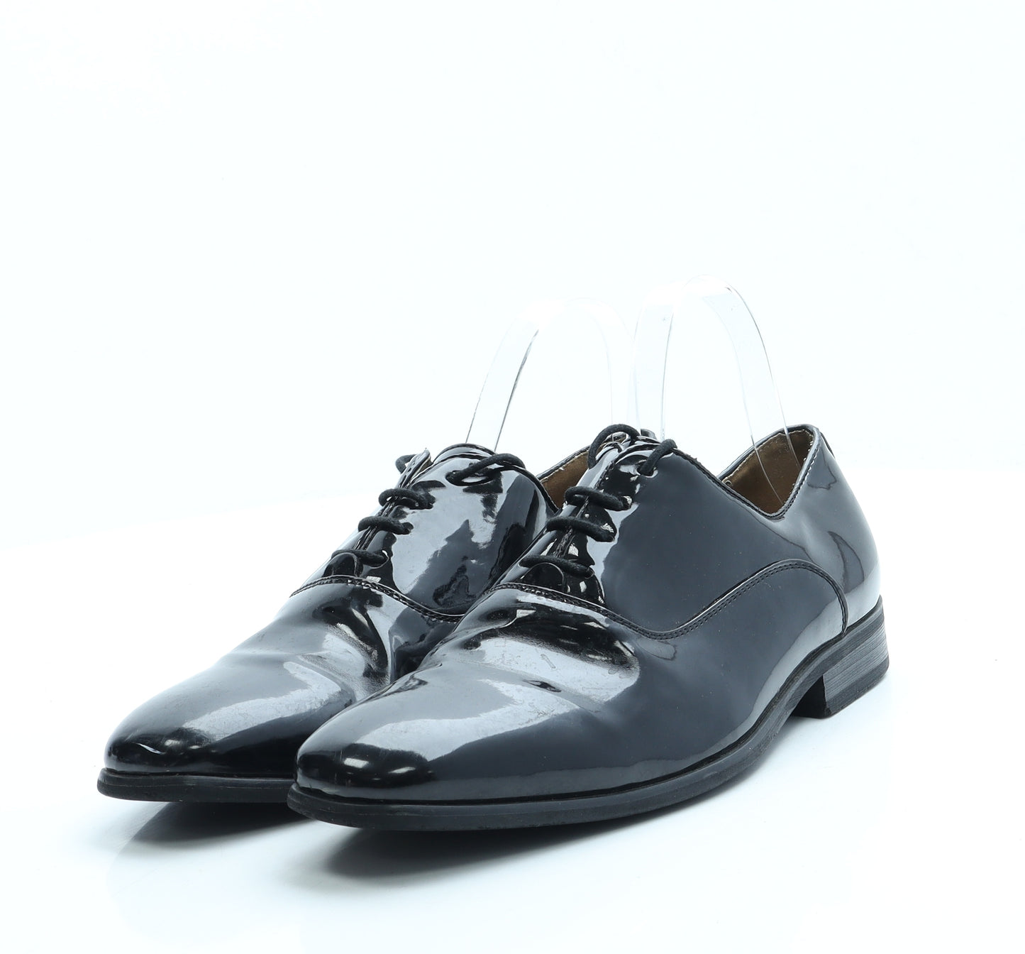 Goor Mens Black Patent Leather Oxford Dress UK 6