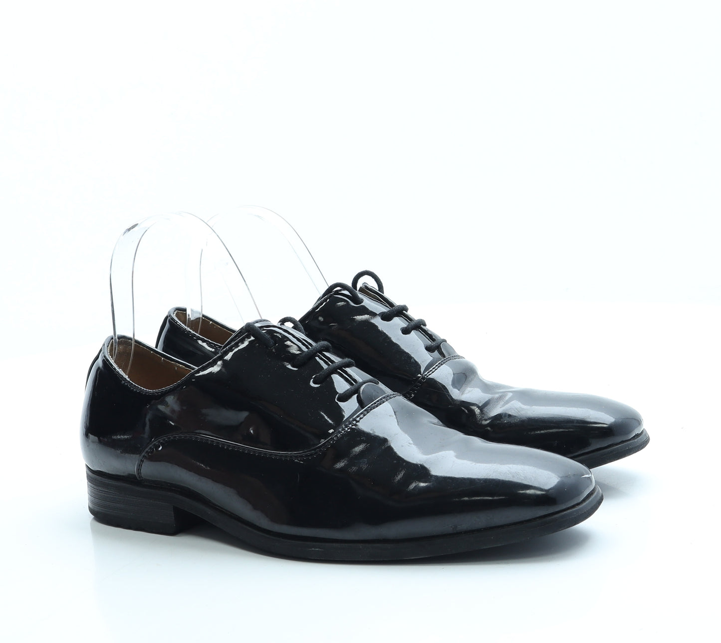 Goor Mens Black Patent Leather Oxford Dress UK 6