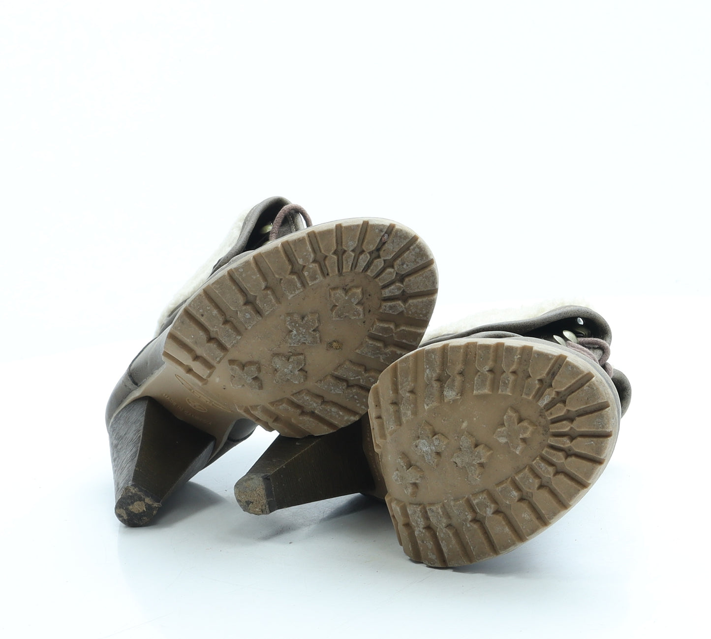 New Look Womens Brown Leather Bootie Boot UK 4 37