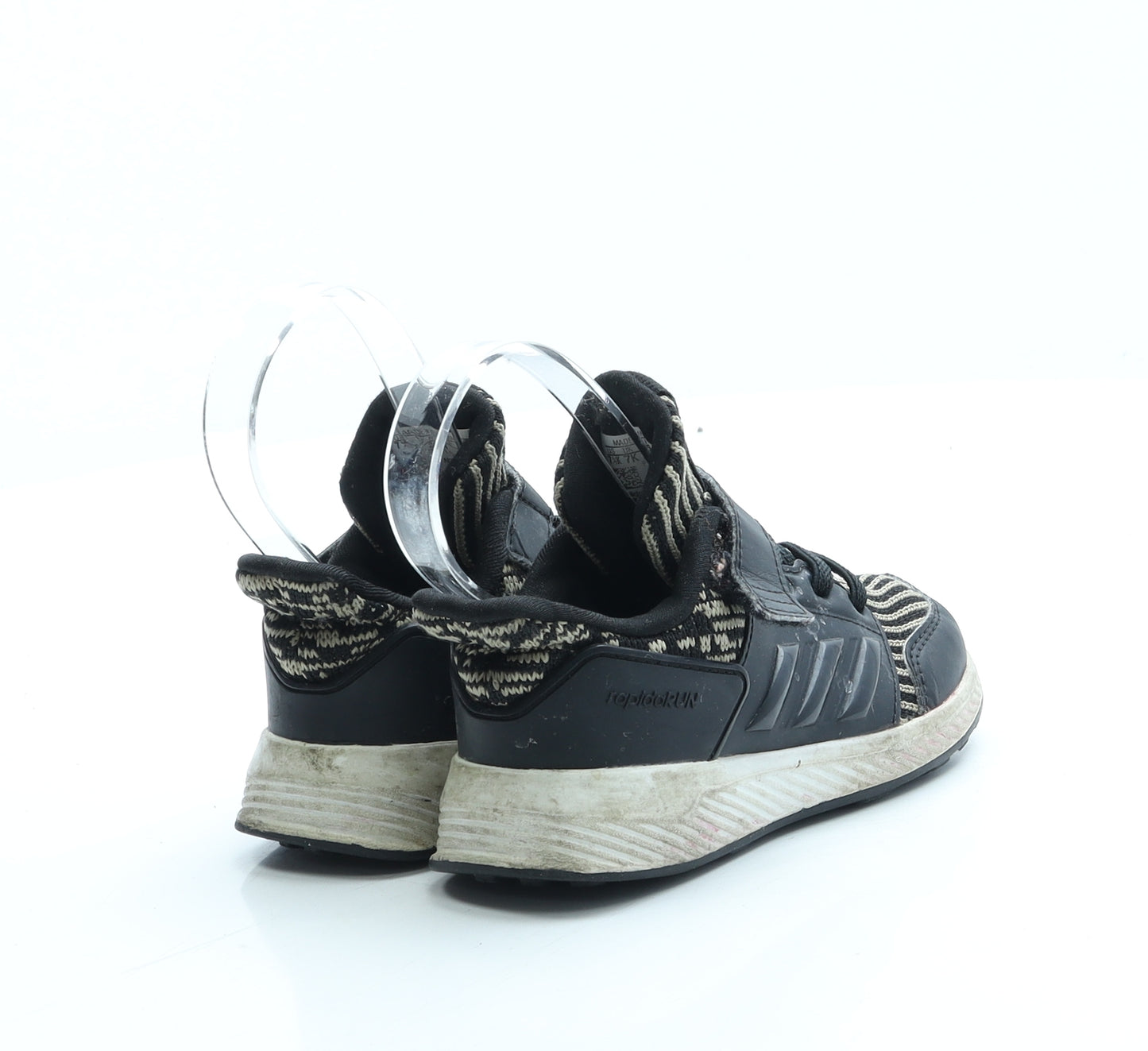 adidas Boys Black Polyester Trainer UK 7