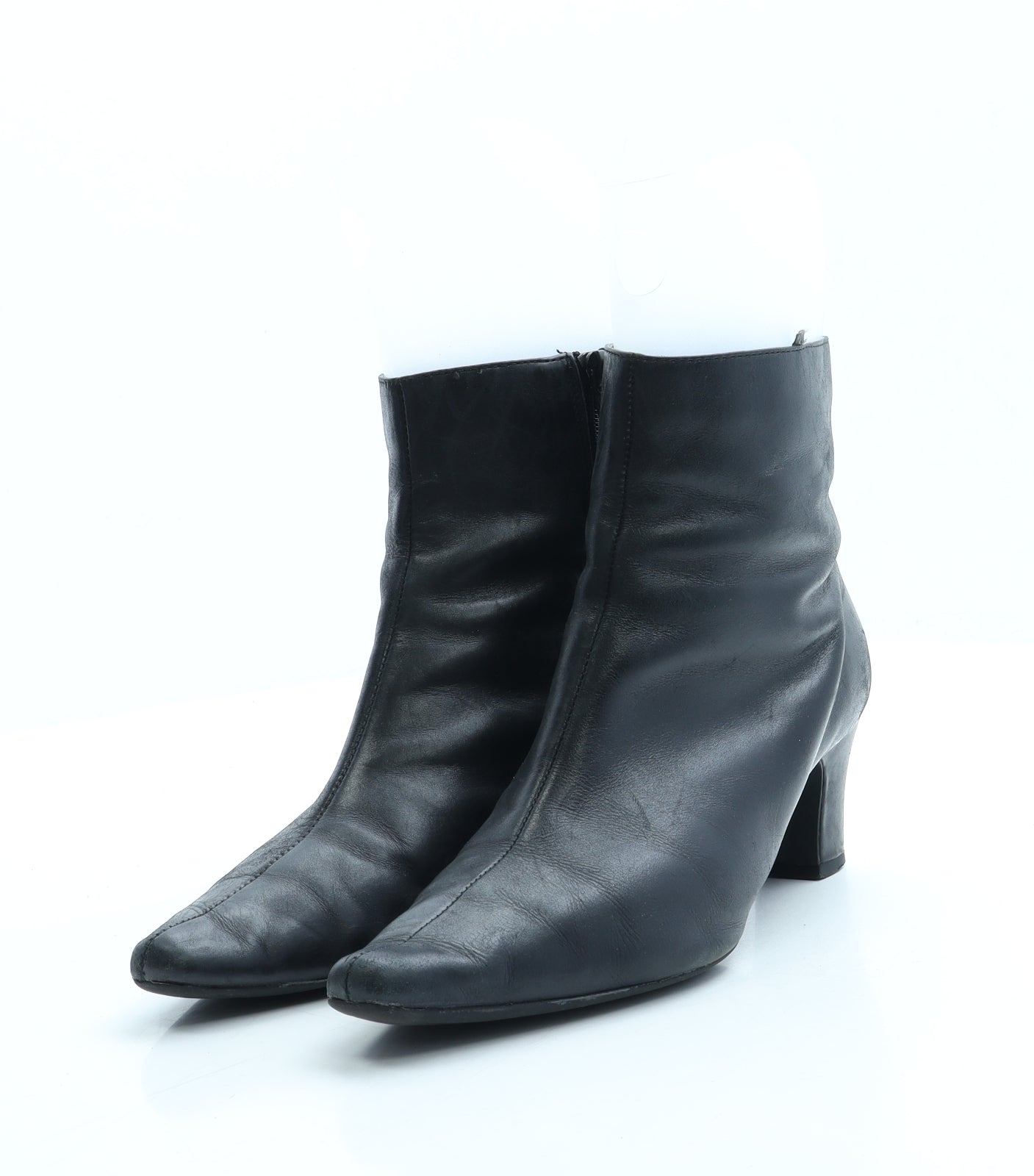 FootGlove Womens Black Leather Bootie Boot UK 5