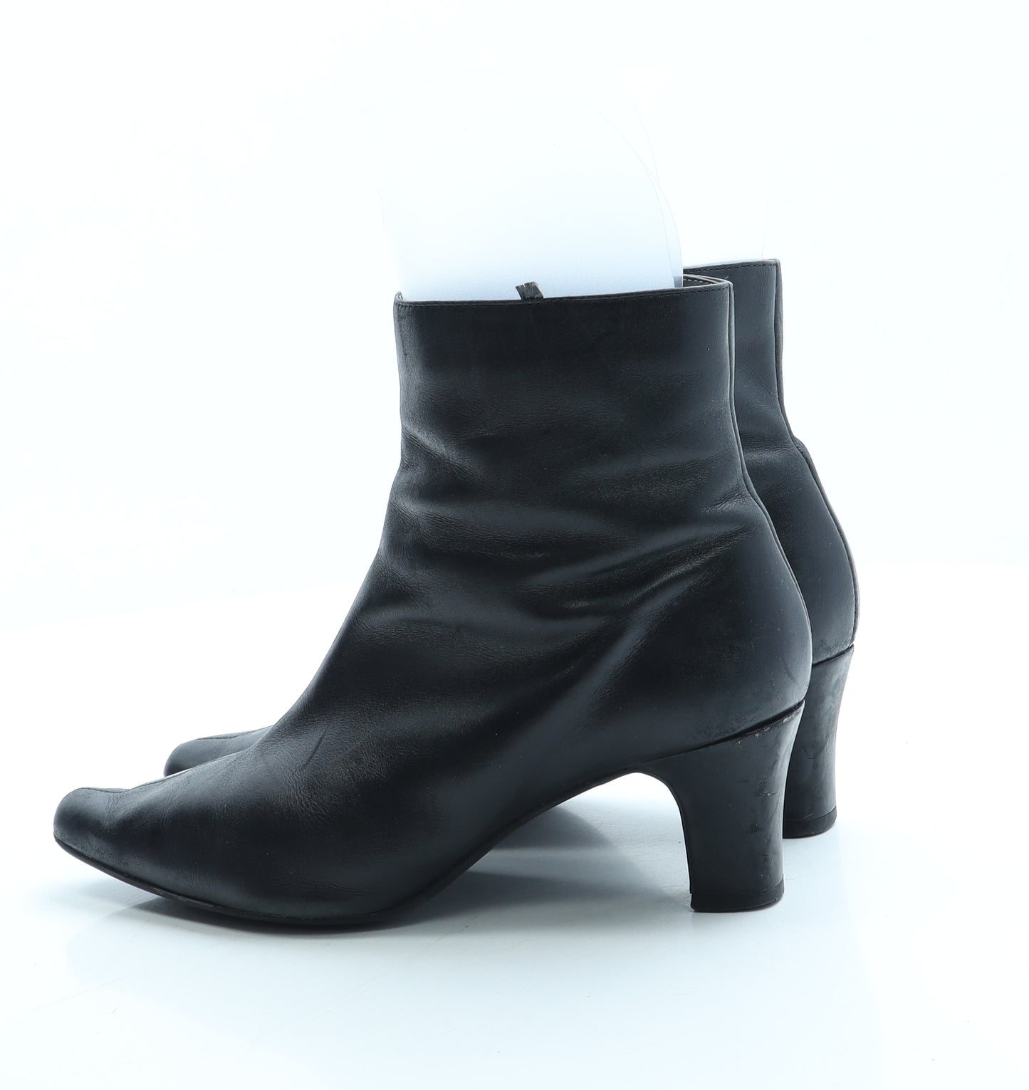 FootGlove Womens Black Leather Bootie Boot UK 5