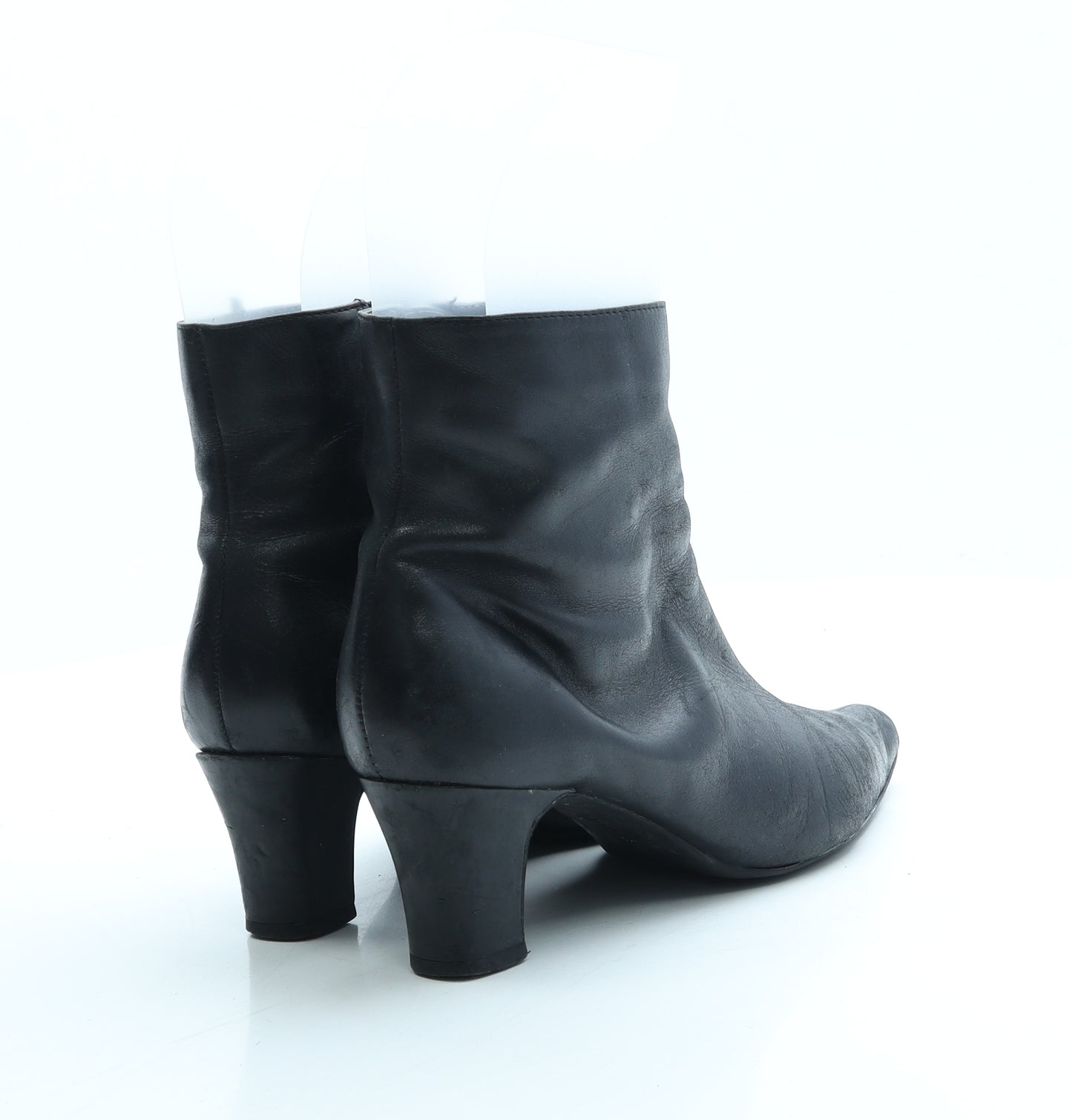 FootGlove Womens Black Leather Bootie Boot UK 5