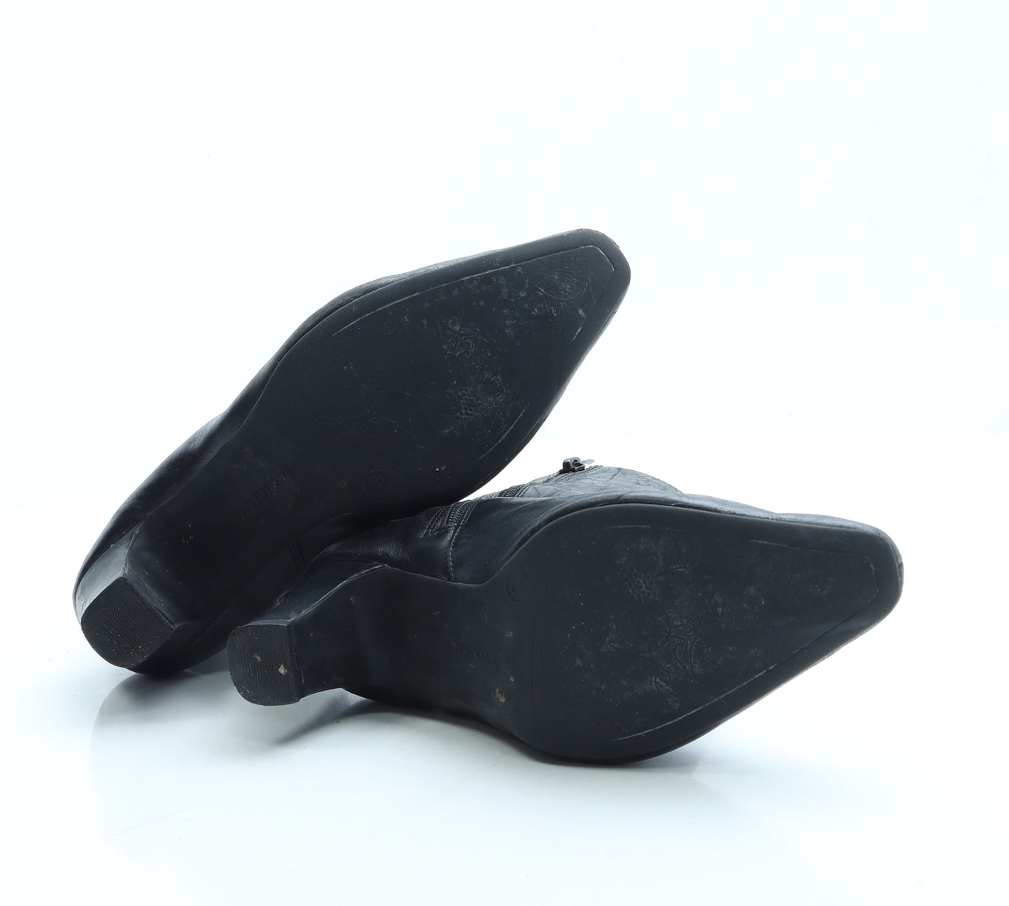 FootGlove Womens Black Leather Bootie Boot UK 5