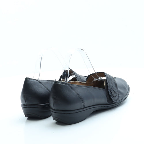 Clarks Womens Black Leather Loafer Flat UK 5.5