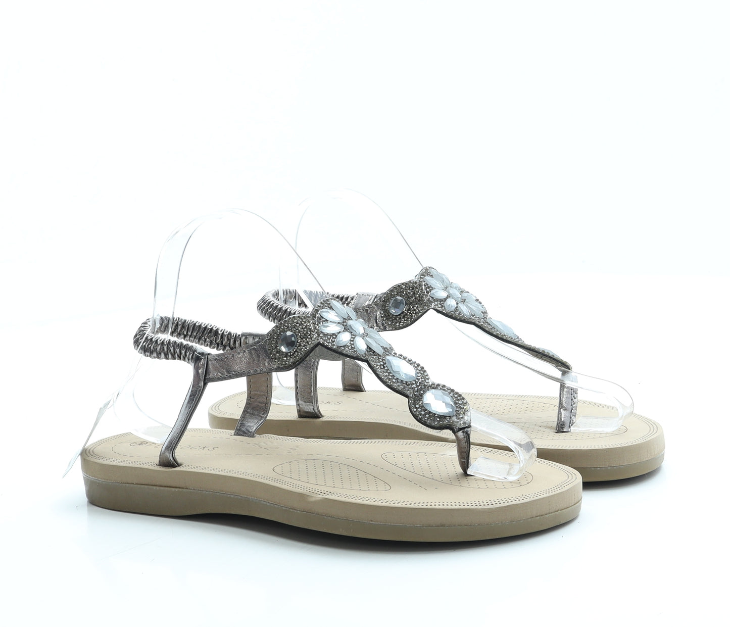 Peacocks Womens Gold Polyester Slingback Sandal UK 7 40