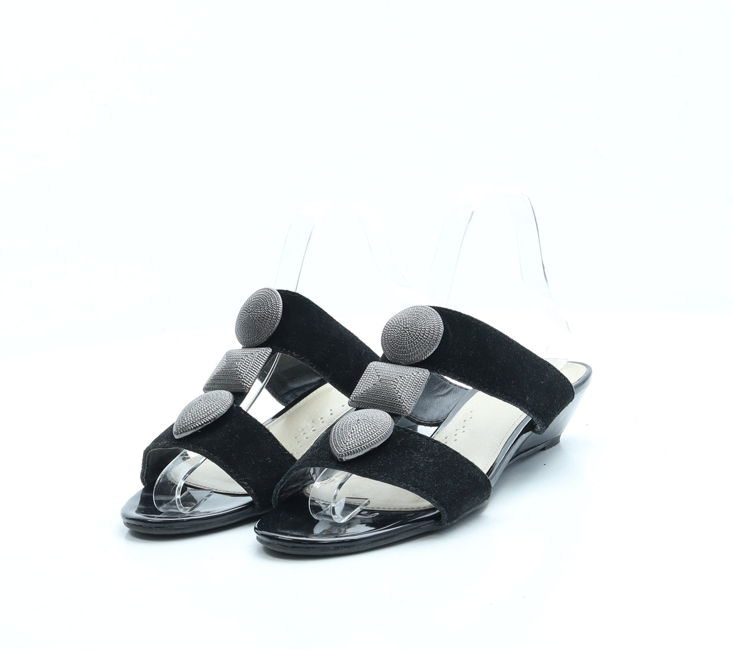 Soleflex Womens Black Leather Slip On Sandal UK 5 38