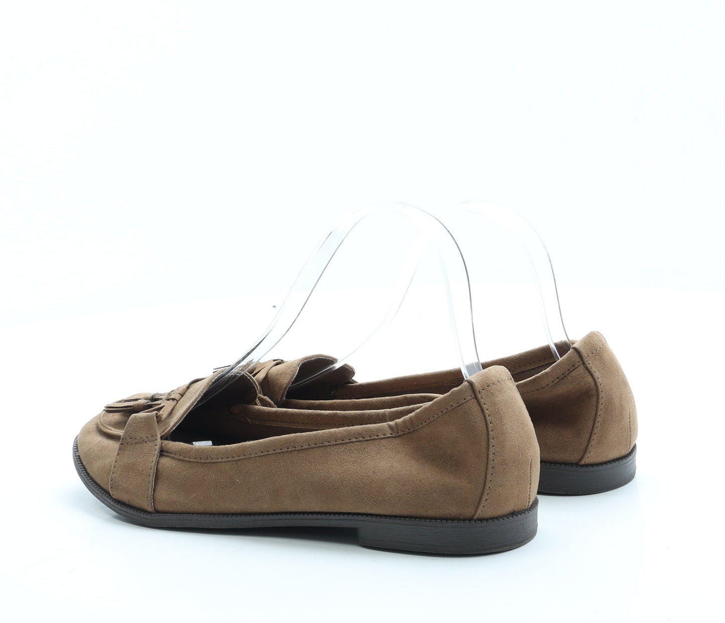 F&F Womens Brown Polyester Loafer Flat UK 6.5